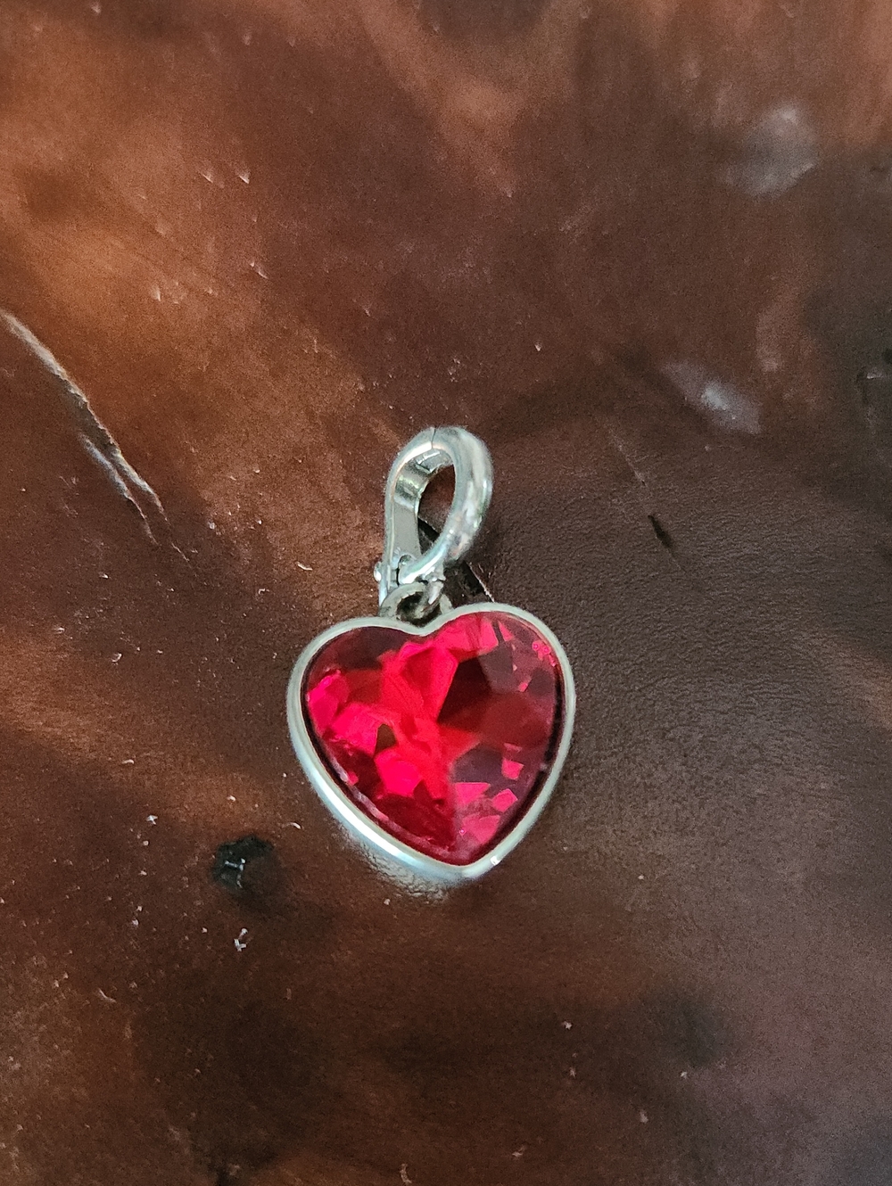 Heart-Shaped Red Crystal Pendant Charm